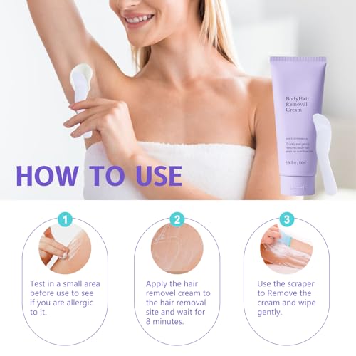 Facial Hair Removal Cream,Body Hair Removal Cream for Sensitive Skin - Painless & Gentle Depilatory with Spatula Applicator.