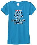 Threadrock Big Girls' Keep Calm You Have More Lives Fitted T-Shirt