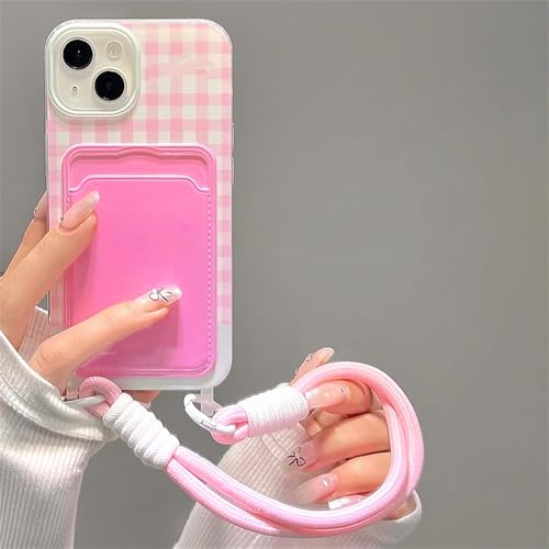 Sangle souple rose pour iPhone 13 et étui portefeuille pour ne plus perdre son téléphone