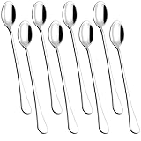 Lovingly Yours 7.5-Inch Long Handle Ice Tea Spoons, Stainless Steel Ice Cream Spoon, Long Spoons for Stirring, Dessert, Coffee, Sundae, Shakes