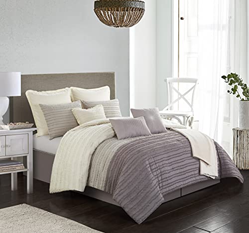 Casa Carrington 10 Piece Comforter Bed Set,Full, 82" x88, Neutral