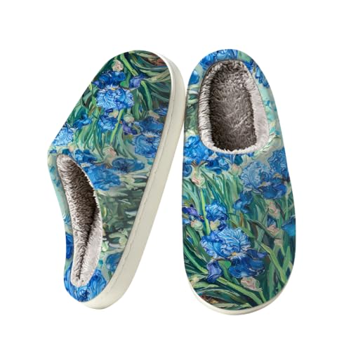 Painting House Slippers for Women & Men Fuzzy Casual Indoor Outdoor Shoes