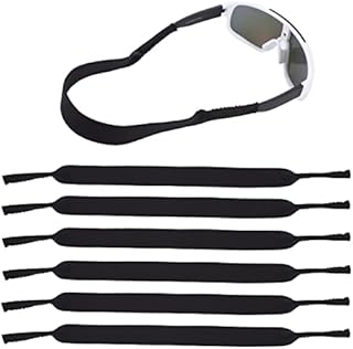 FUYOAL 6 Pieces Sports Sunglasses Strap, Neoprene Glasses Strap Floating Sunglass Eyeglass Strap Anti-Slip Elastic Eyewear Retainer Strap for Men Women Kids