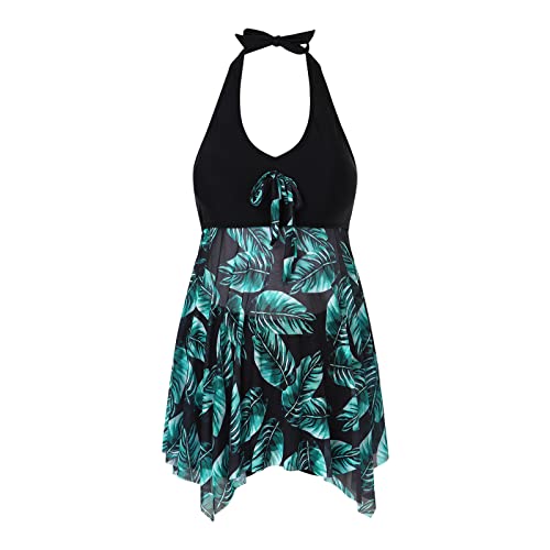 Umstands Tankini Damen Badeanzug, tropisches Neckholder-Badekleid,...