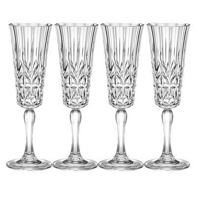 Lakeland Crystal-Look Acrylic Flute x 4 200ml