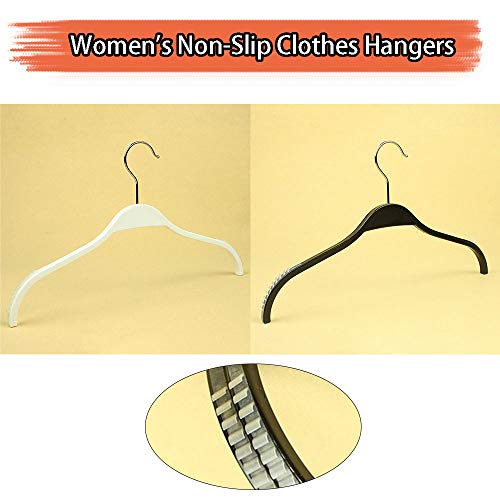 Miniatura 2 de 20 Perchas De Vestir De 38 Cm X 22 Cm, De Plástico Negro Fuerte Para Adultos, Perchas De Ropa Antideslizante De Goma Con Muescas Para Ropa, Abrigo, Prendas De Vestir