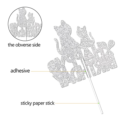 Halloween Sugar Skull Cat Happy Birthday Cake Topper - Halloween Skeleton Day Of The Death Cake Topper Supplies - Gothic Mr Mrs Wedding Party Decoration #TOP4