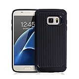 Galaxy S7 Case, Guoer (Stripe Series) Anti-Shock Bump Proof Drop Protection Protective Armor Case Double-Layer Hybrid Defender Cover for Samsung Galaxy S7 Smart Phone (Black)