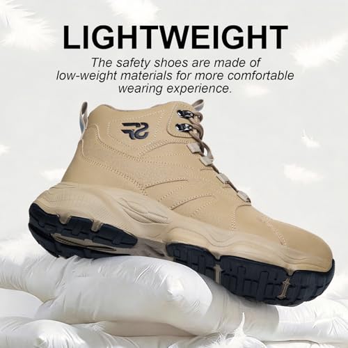 Image of Steel Toe Shoes for Men, Work Shoes for Men,Indestructible Steel Toe Boots,Industry Construction Safety Work Boots for Men,Puncture Proof Construction Safety Shoes