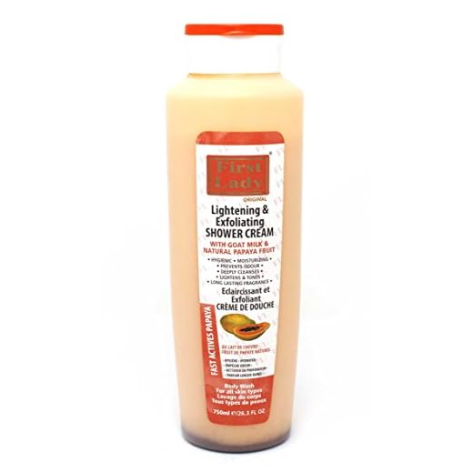 Crema de ducha exfoliante y aclarante para la piel de la primera dama, 750 ml, con leche de cabra.