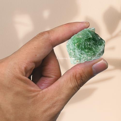 Image of Amazing Gemstone Green Strawberry Quartz Raw Crystals and Healing Stones, Natural Rocks for Tumbling - DIY Raw Stones and Crystals (2 Pieces)