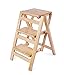 3-stopniowy stołek składany 3-poziomowy drewniana drabina przenośna drabinka schodowa krzesło ławka siedzisko użyteczność dom kuchnia, kolor drewna