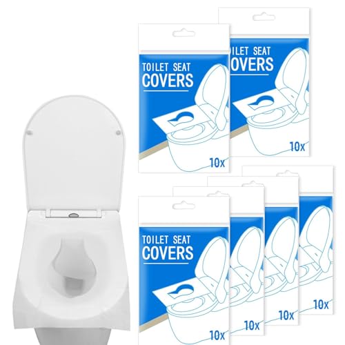 60 Einzeln Verpackte Einweg-Toilettensitzbezüge – Wasserfest, Spülbar, 42,5 X 36 Cm, Für Unterwegs