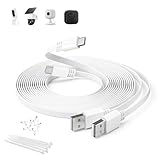 Itramax USB A auf USB C Ladekabel 3M 2er Pack,Flach Lang Verlängerungskabel Stromkabel für Blink Outdoor 4/Mini 2 2K+,eufy Cam S3 Pro,SoloCam S340/S220/C210/S40,EZVIZ H6/CB2,TP-Link Tapo 2K C120,Weiß