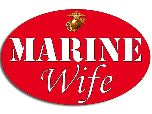 Oval Marine Wife Sticker (USMC Military Married Wives), Officially Licensed by The U.S. Marine Corps (3 x 5 inch)