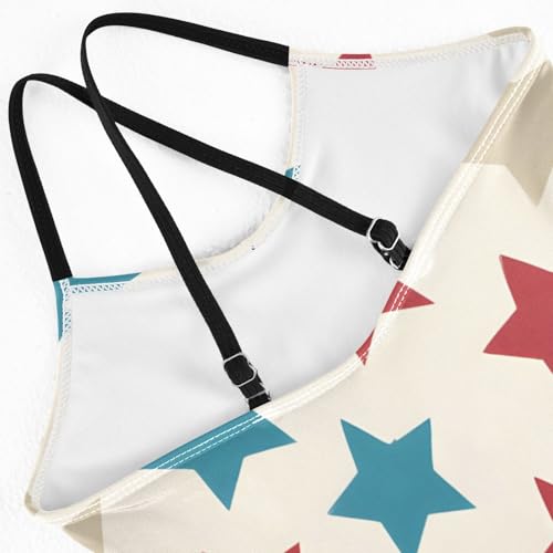 Bolaz Girls Swimsuits One-Piece Bathing Suits Multicolor Kids Sport Summer Beach Swimwear for 3-10 Years Old-Star Pattern4