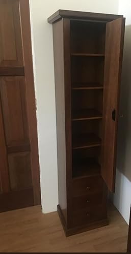 Mar.c.a. Design - Vitrina de columna de madera de álamo, modelo Shabby elegante y funcional con estantes y cajones, ideal para salón y estudio, arte pobre Made in Italy - imagen 3