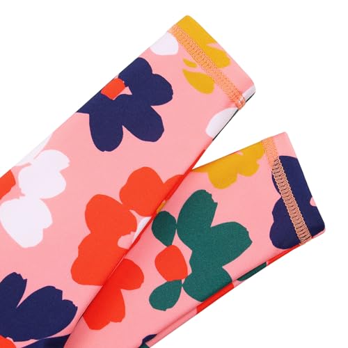 HUAANIUE Baby/Toddler Girl Swimsuit Rashguard Swimwear Long Sleeve One-Piece PeachFlower 5-6 T - Thumbnail 3