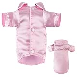 Dog Lapel Silk Sleepwear Soft Two-Legged Shirt Outfit for Small Medium Girl Dogs Christmas Holiday B