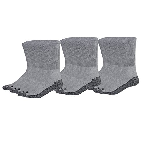 Dickies Men's Dri-Tech Comfort Crew Socks, Grey, 18 Pair - Main Image