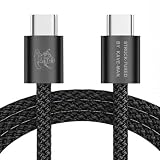 60W USB C to USB C Fast Charging Cable | C to C Type C Charger Cord for Phones & Tablets | Nylon Braided 6.6 ft | Kave-Series Pebble 60