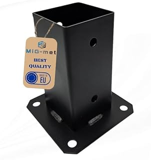 Pfostenträger 70x70mm, für den Bau von Gartenlauben, Vordächern, Garagen, Schuppen, Nebengebäuden - Löcher ø11 mm - Pfostenschuhe, Balkenschuhe Dickes Blech - 13x13x15cm