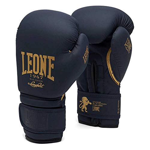 Conjunto de guantes de boxeo Leone 1947, edición azul, mostrando ambos guantes
