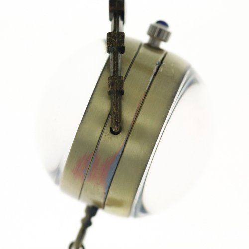 Fobtime Bronze Mechanical Skeleton Pocket Watch Hand Winding Steampunk Crystal Ball Roman Numerals #TOP2