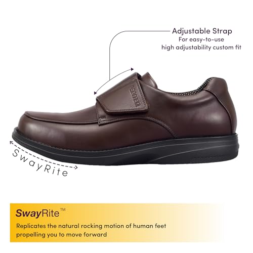 Image of DC2 Alicante Men's Fully Adjustable Wide Fit Diabetic Shoe for Diabetic Feet | Swollen Feet | Neuropathic Feet | Genuine Leather