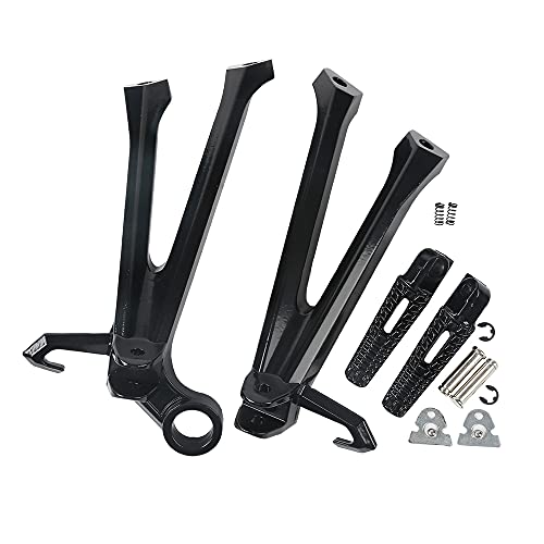 Motorcycle Rear Passenger Foot Pegs Footrest Brackets Set Fits For 2011-2013 Suzuki Gsxr 600 Gsxr750 (Rear-Black-3) #TOP3