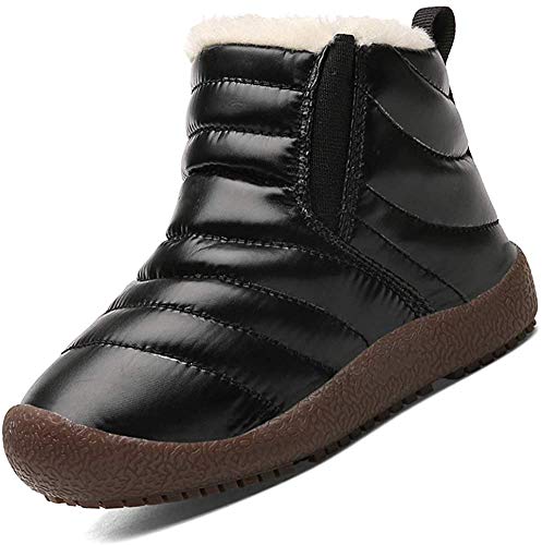 KVbaby Enfant Bottes de Neige Fille Garçon Bottes d'hiver Chaudes Bottines Bottines de Pluie Imperméable Fourrure à Talons Plats Boots