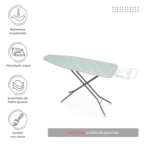 Miniatura 3 de Encasa Xo Reemplazo De Para Tablas De Planchar Cubre Con Un Acolchado De Fieltro De 3 Mm, Ajuste De Cuerdas Se Ajusta A Las Tablas Estándar De Medium 112x34 Cm Impreso - Folleto Verde