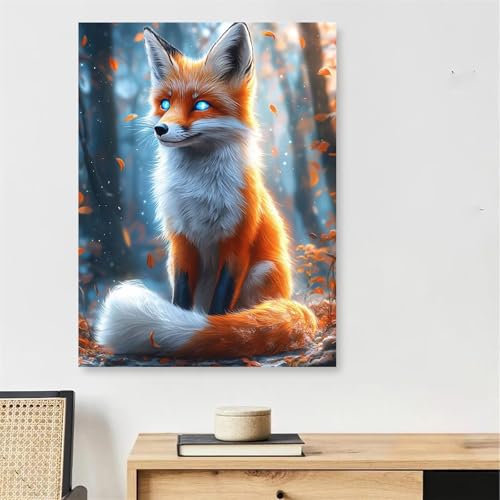 DIY peinture par numero animal renard 40x50cm tableau de decoration
