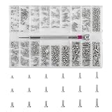 500 Small Screws, Tiny Screws for Electronics Glasses Screws Set, Mini Screws Micro Repair Screw Kit, Self-Tapping Screws for Watch Eye Glass Laptop Eyeglass Sunglass Repair Kit Screws, M1.2/M1.4/M2