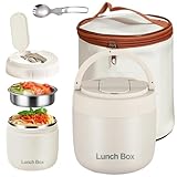 contenedor termico de alimentos 【Uso versátil】 Gran capacidad de 1300 ml, perfecta para la oficina, la escuela, el camping o los picnics. La fiambrera térmica no solo mantiene el calor, sino también el frío durante mucho tiempo.