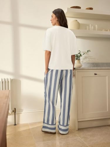 Image of Celary Women's Cotton Blend Printed Night Suit Set||Soft & Breathable Short Sleeve Top & Ethnic Print Pyjama Set||Also Available in Plus Size||Korean Night Suit||Comfortable Home Wear & Sleepwear
