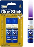 Upgrade Office Supply Glue Sticks, 6g, 2 Count, Purple Goes On Dries Clear