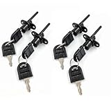 4 Pcs - Zinc Alloy Drawer Lock Desk Wardrobe Furniture Cabinet Locker Showcase with 2 Key 16mm (Black)