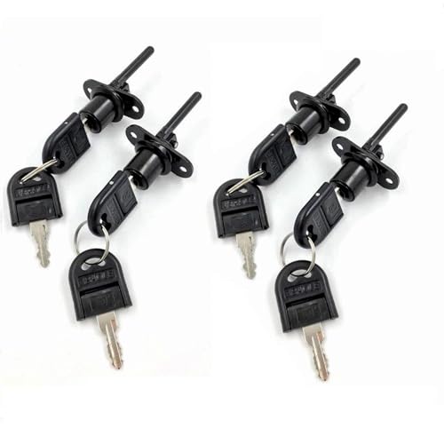 TBWHL 4 Pcs - Zinc Alloy Drawer Lock with Keys, Desk Locks File Cabinet Lock for Wardrobe Furniture Cabinet Locker Showcase with 2 Key 16mm (Black, Keyed Different)