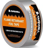 TAPEWELL Heavy Duty Aluminum Foil Tape, Premium Heat Resistant Tape for Ductwork, HVAC, Dryer Vent -2 Inch by 150 Feet (50 Yards) 3.9 Mil