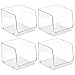 mDesign Modern Stackable Plastic Open Front Dip Storage Organizer Bin Basket for Kitchen Organization - Shelf, Cupboard, Cabinet, and Pantry Organizing Decor - Ligne Collection - 4 Pack - Clear