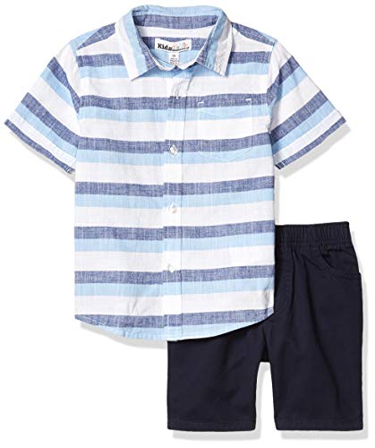 Image of Kids Headquarters 2 Pieces Shirt Shorts Set Gray /Blue