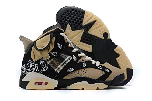 Men's 6 Retro OG High-Top Basketball Shoes Wear-Resistant Breathable Basketball Training Sport Shoes (11,Black Yellow)