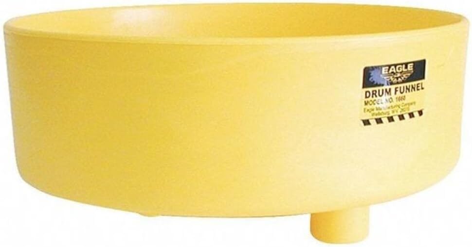 Eagle 1662 Drum Funnel with Brass Screen, 18" Diameter x 7" Height, Yellow