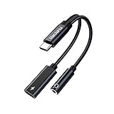 【PD 60W Schnell aufladen】Der USB C audio adapter unterstützt das ladeprotokoll PD 60W max. Verwenden sie zum hochladen das original ladegerät und das schnellladekabel. Hinweis: Der USB C anschluss des kopfhörers adapters unterstützt nur das Laden, nicht die datenübertragung.