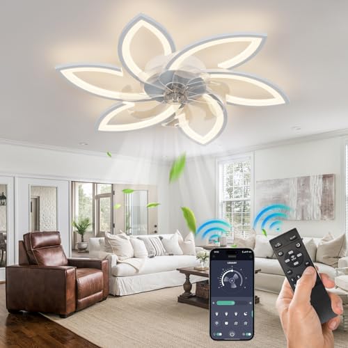 WDENI Ventilador De Techo Con IluminacióN, IluminacióN De Techo Led Regulable Moderna Con Ventilador, Ventilador De Techo De DiseñO Creativo De Luces Para Dormitorio, Cocina, LáMparas De Comedor