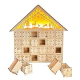 Countdown to Christmas - Armadietto da scrivania a forma di casa in legno