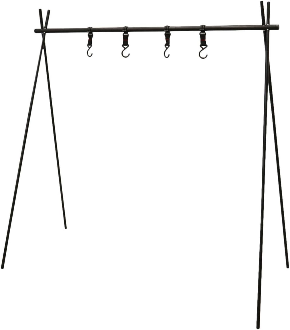 Amosfun Portable Multi-functional Hanging for Tripod Rack Oxford Camping Outdoor Cloth and Aluminum Alloy Folding Camping Clothes Black Large Size Picnic
