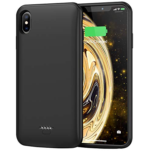 Battery Case for iPhone Xs Max, 5000mAh Portable Protective Charging Case Compatible with iPhone Xs Max (6.5 inch) Rechargeable Extended Battery Charger Case (Black)