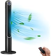 Tangkula 42-Inch Tower Fan with Remote Control, 80˚ Oscillating Standing Fan w/ LED Display, 12H ...